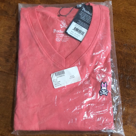 NWT Boys PSYCHO BUNNY Classic V Neck XL 18 / 20 Fragola 100% Pima Cotton Top - Picture 1 of 9